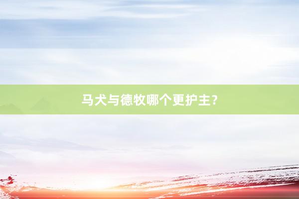 马犬与德牧哪个更护主？